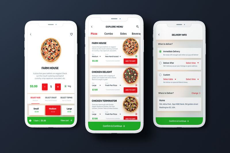 Epicwebsite Pizza bezorging app ontwikkelaar